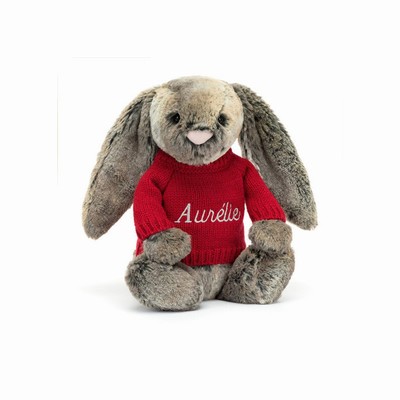 Jellycat Bashful Cottontail Bunny with Red Jumper Australia | 341629PEA